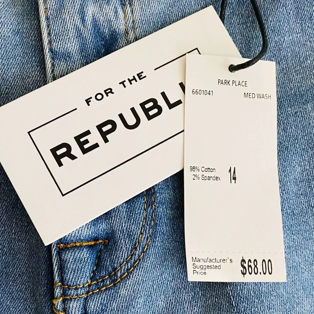 Womens 14 For the Republic Park Place Ankle Jeans Medium Wash Stretch Frayed Hem